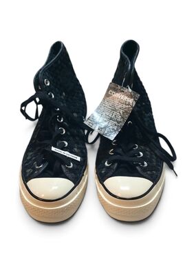 Converse Men's Size 9 Women's Size 11 Suede Black Woven High-Top Sneakers